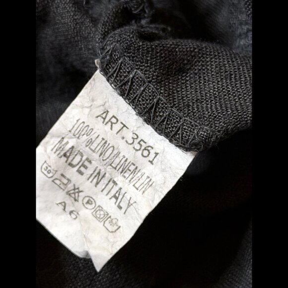 Made in Italy Shirt Dress OS Womens Gray 100% Linen Button Cap Sleeve Tunic - Picture 6 of 6